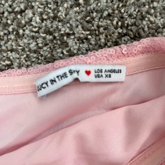 Pink Strapless Sequin Dress - Picture 5 of 6